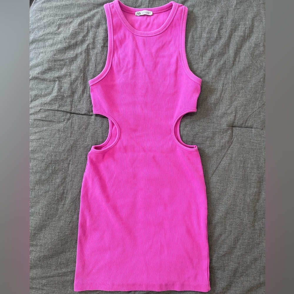 ZARA Pink Cutout Tank Dress